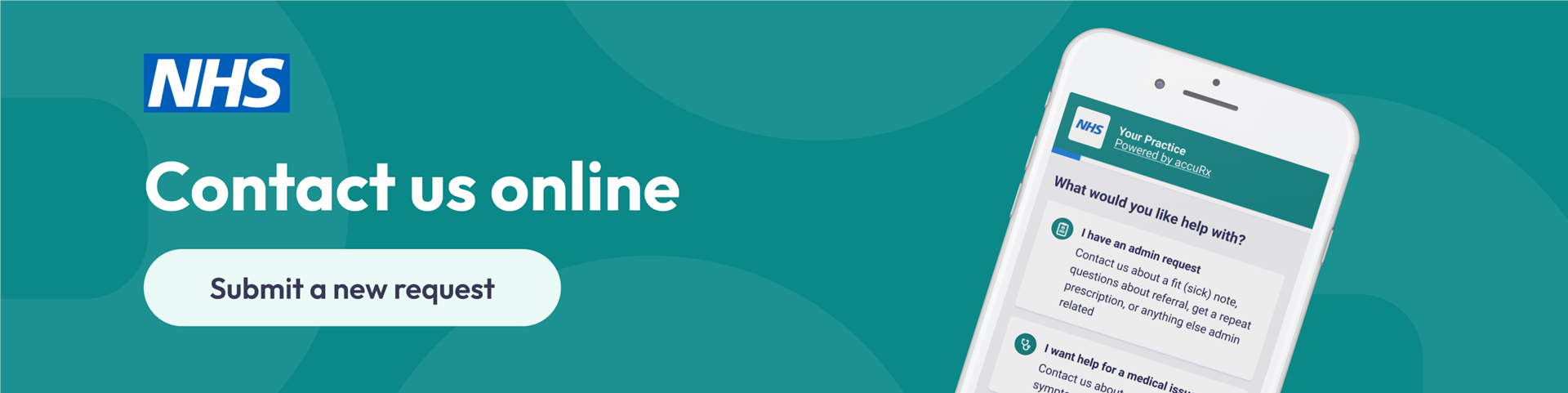 Accurx banner - Contact us online